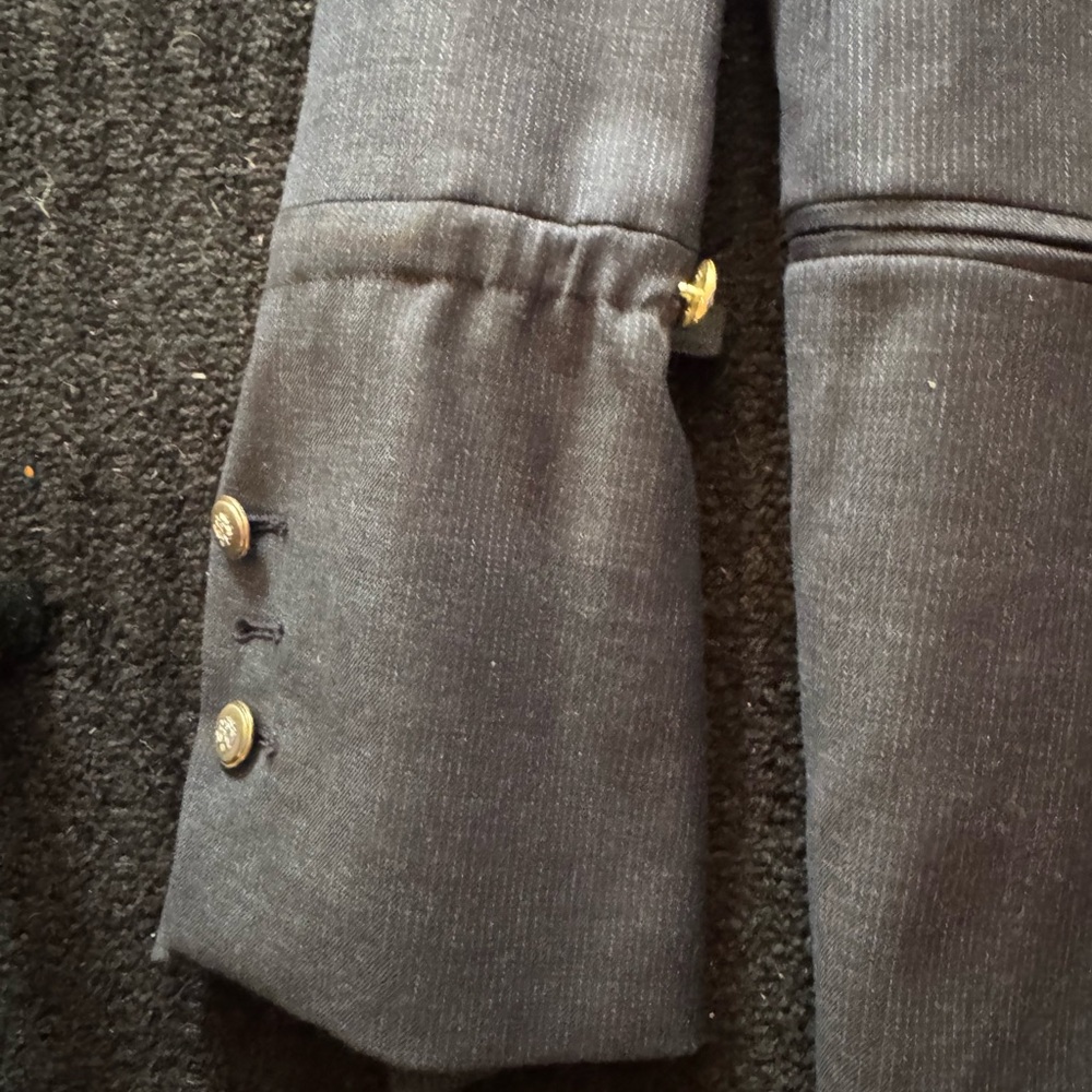 TWP Mo Wool-Blend Oversized Blazer Indigo Charcoal Pinstripe Size S New w/o Tags - Picture 8 of 10